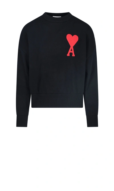 Shop Ami Alexandre Mattiussi "ami De Coeur" Sweater In Black