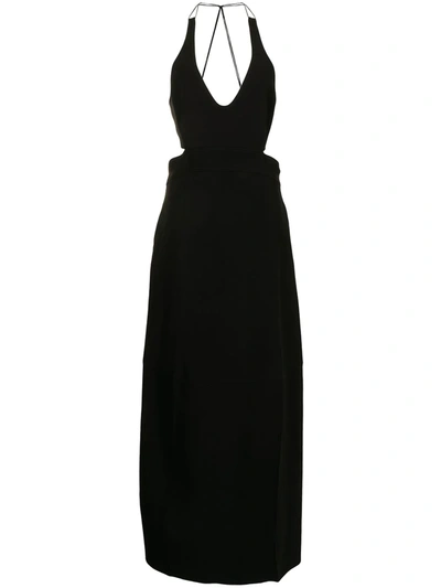 Shop Victoria Beckham Halterneck Maxi Dress In Schwarz