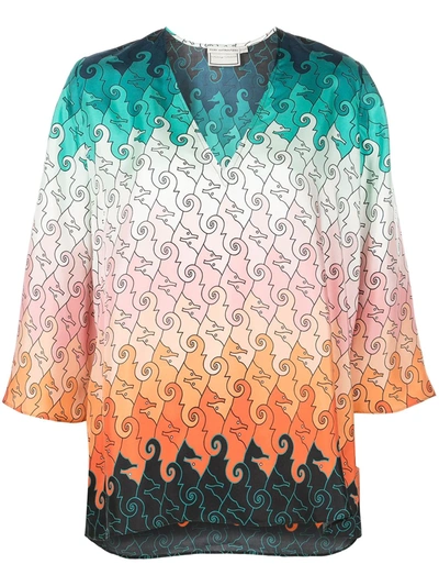 Shop Mary Katrantzou Pathos Geometric-print Silk Blouse In Mehrfarbig