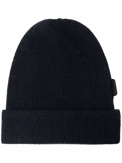 Shop Tom Ford Ribbed Knit Cashmere Beanie In Blau