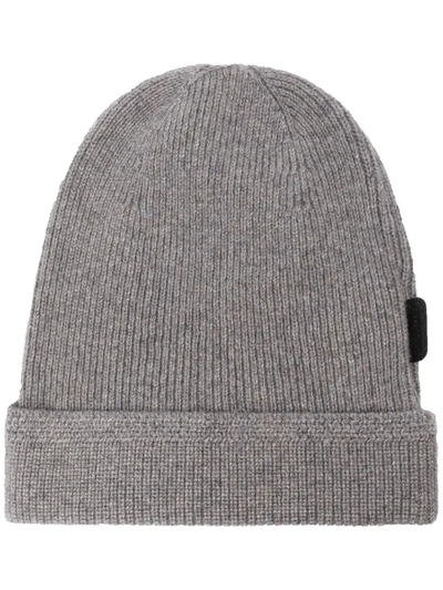 Shop Tom Ford Ribbed Knit Cashmere Beanie In Grau