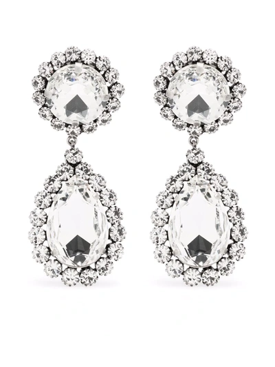 Shop Alessandra Rich Crystal Drop Earrings In Silber