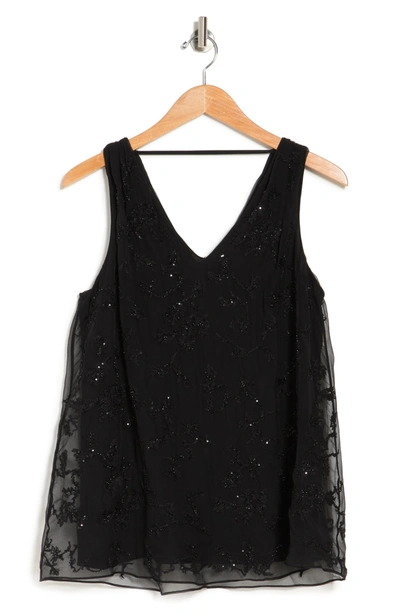 Shop Brunello Cucinelli Sequin Embellished Silk Tank In Black