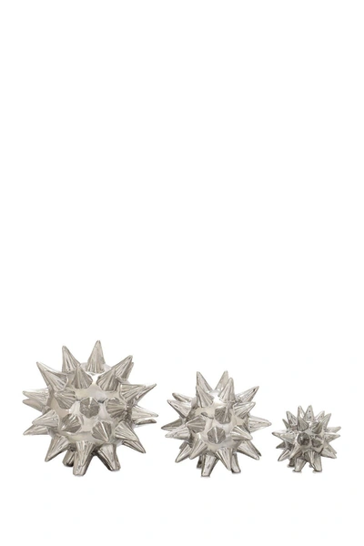 Shop Willow Row Silver Ceramic Spiked Geometric Sculpture