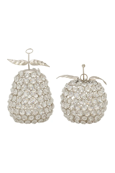 Shop Willow Row Silvertone Metal Decorative Fruit Sculpture With Crystal Embellishment