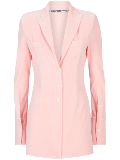 Shop Alexander Wang Single-breasted Longline Blazer In Pink