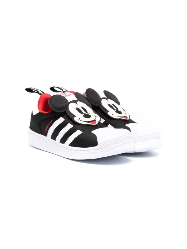 Adidas Originals Kids Disney Superstar Logo Trainers In Black Modesens