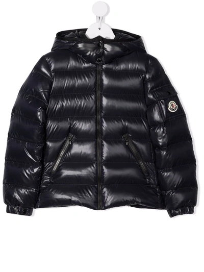 Shop Moncler Padded Hooded Down Jacket In Blue