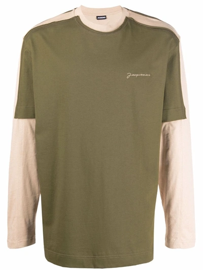 Shop Jacquemus Yelò Layered Long-sleeve T-shirt In Neutrals