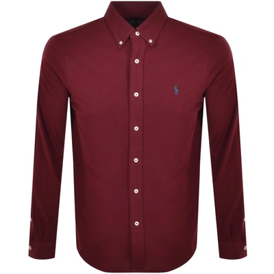 Shop Ralph Lauren Featherweight Shirt Burgundy In Burgandy