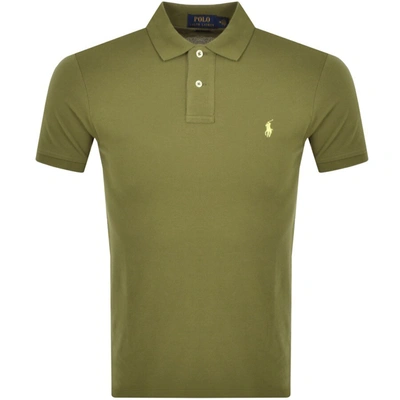 Shop Ralph Lauren Slim Fit Polo T Shirt Green
