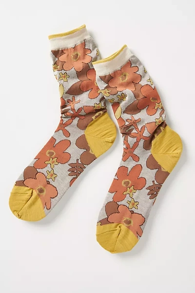 Shop Hansel From Basel Retro Floral Crew Socks In Assorted