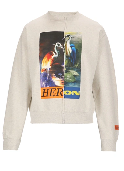 Shop Heron Preston Split Light Heron Sweatshirt In Grey Melan