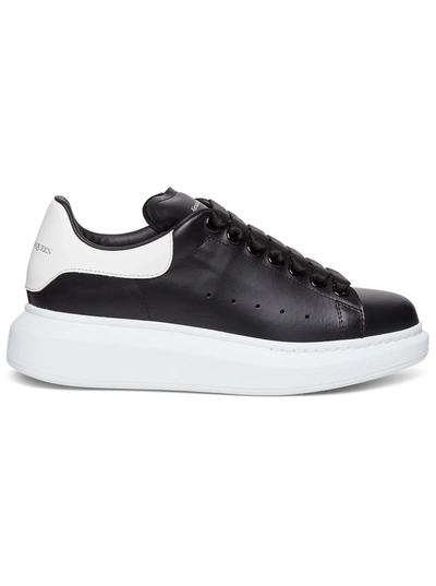 Shop Alexander Mcqueen Larry Leather Sneakers In Black