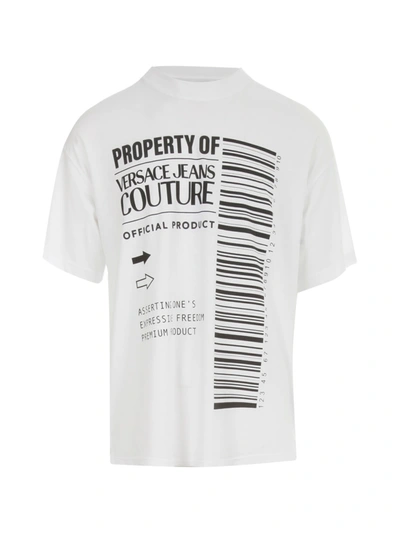 Shop Versace Jeans Couture 2barcode T-shirt In Optical White
