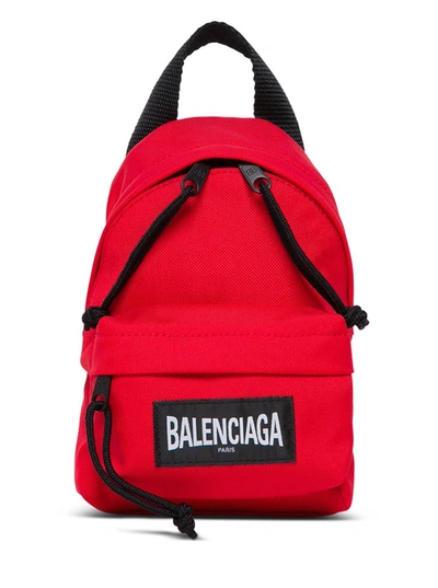 Shop Balenciaga Mini Oversize Backpack In Red Tech Canvas