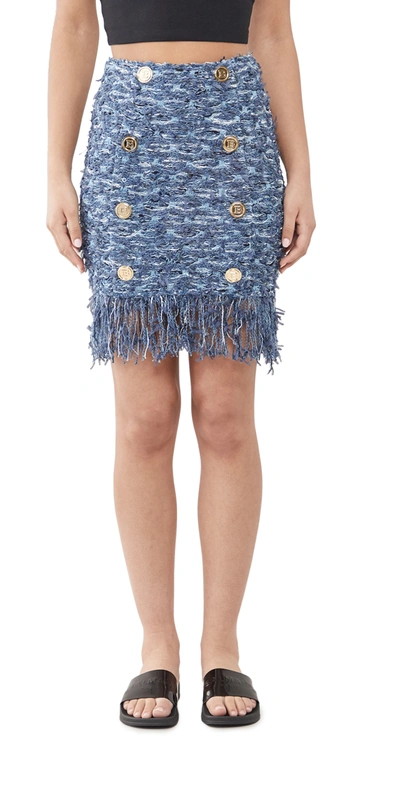 Shop Balmain Short Tweed Skirt