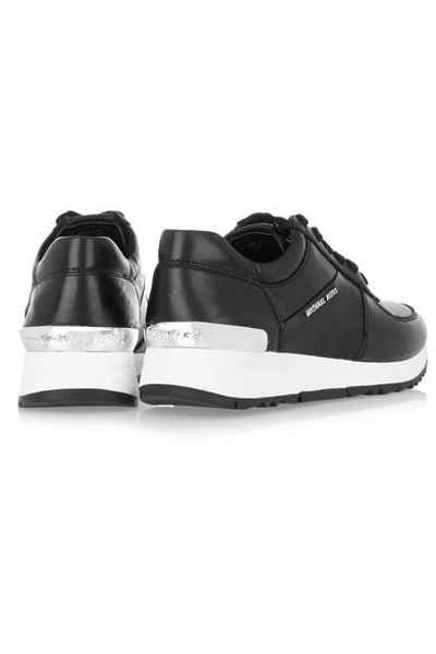 Shop Michael Michael Kors Alison Leather Sneakers In Black