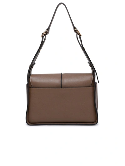 Shop Tod's Dove Grey Tumbled Leather Bag In Brown