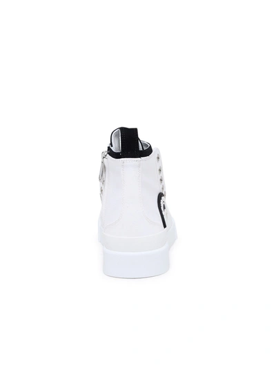 Shop Dolce & Gabbana Two-tone Portofino Canvas Sneakers In White