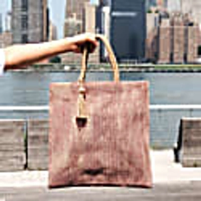 Korissa Nadi Jute Tote Bag - Red In Tote