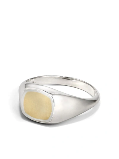 Shop M Cohen 18kt Yellow Gold And Sterling Silver The Meek Ov Ring