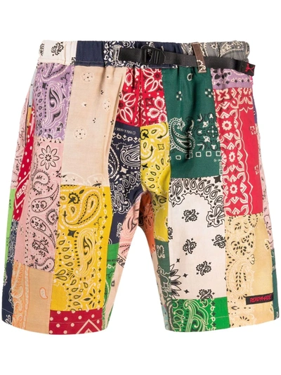 Shop Readymade Patchwork Bandana Print Shorts In Neutrals