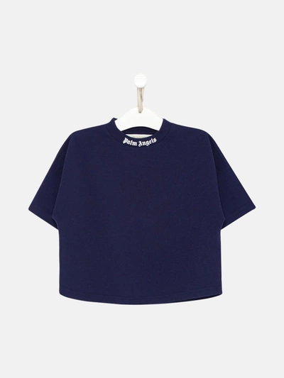 Shop Palm Angels Blue Cotton Classic Over T-shirt In Navy