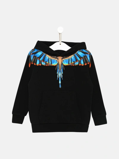 Shop Marcelo Burlon County Of Milan Black Cotton Grizzly Wings Sweatshirt