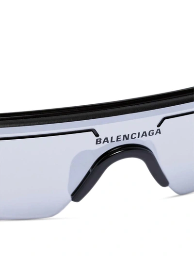 Shop Balenciaga Ski Sunglasses Silver And Black