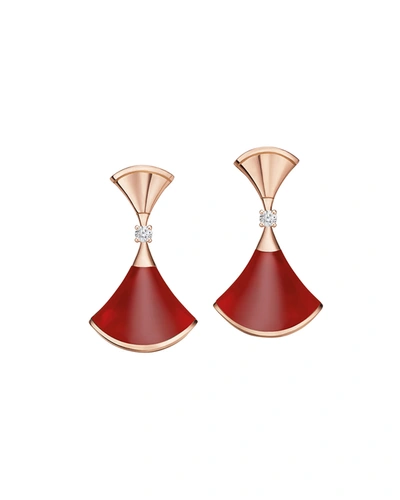 Shop Bvlgari Divas' Dream 18k Rose Gold Carnelian Earrings
