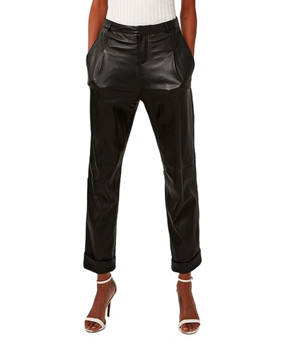 As By Df The Denise Recycled Leather Ankle Trousers In Buttercream