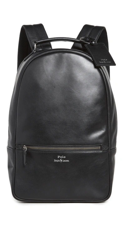 Polo Ralph Lauren Smooth Leather Backpack In Black | ModeSens