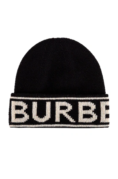 Shop Burberry Bb Cash Knit Hat In Black