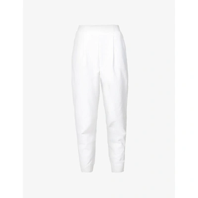 Shop Max Mara Bric Mid-rise Cotton-jersey Jogging Bottoms In 001 Bianco Ottico