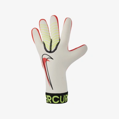 Shop Nike Mercurial Goalkeeper Touch Victory Soccer Gloves In White,volt,bright Crimson