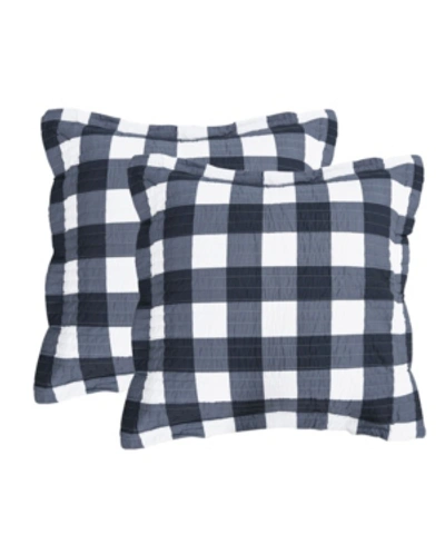 Levtex Fiori Gingham 2-pc. Sham Set, European In Black