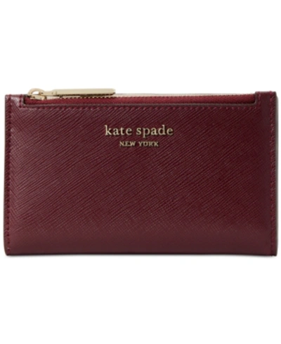 Shop Kate Spade New York Spencer Small Slim Bifold Wallet In Grenache