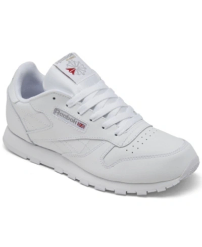 Shop Reebok Big Kids Classic Leather Casual Sneakers From Finish Line In White