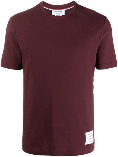 Shop Thom Browne 4-bar Motif Short-sleeve T-shirt In Red