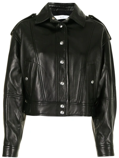Shop Iro Panelled Leather Jacket In Black
