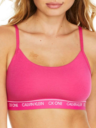Shop Calvin Klein Ck One Cotton Bralette In Party Pink