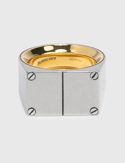 Shop Burberry Olympia Signet Ring In Silver