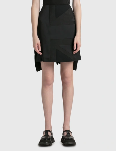 Shop Burberry Union Jack Printed Skirt In Black