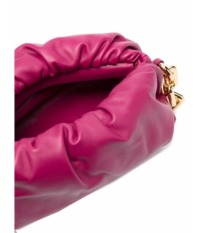 Shop Bottega Veneta Chain Pouch Shoulder Bag In Burgundy/gold