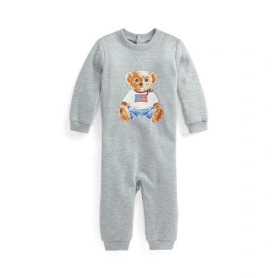 Shop Ralph Lauren Polo Bear Fleece Coverall In Andover Heather