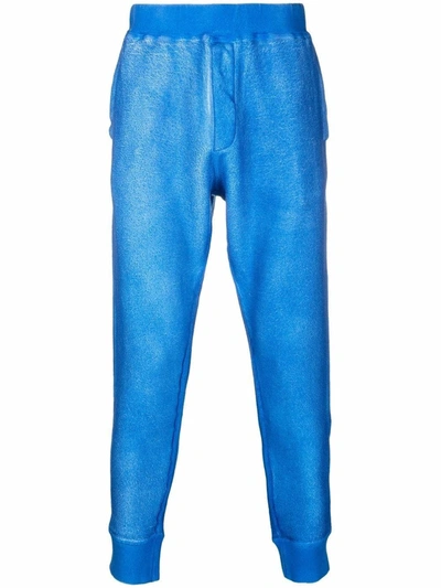 Shop Dsquared2 Blue Rear Logo Print Trousers