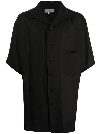 Shop Yohji Yamamoto Step Hem Short-sleeved Shirt In 黑色