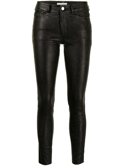 Zadig & Voltaire Skinn Lambskin Trousers In 黑色