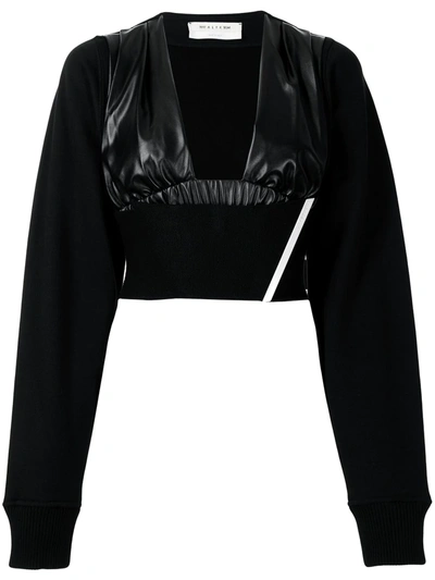 Shop Alyx Cropped Sweatshirt-sleeve Top In Schwarz